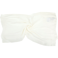 MOSCHINO 雙問號刺繡白色真絲披肩 圍巾(180x50)