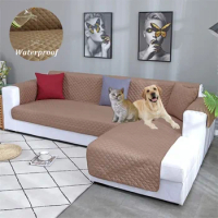 L Shape Waterproof Dog Cat Pet Sofa Covers for Living Room Corner Couch Cover Non Slip Kids Quilted One-Piece Sofa Mat Slipcover