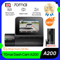 70mai Dash Cam A200 Dual-channel Record 1080P HDR 2'' IPS Screen 24H Parking Monitor 70mai Car DVR A200 130° FOV