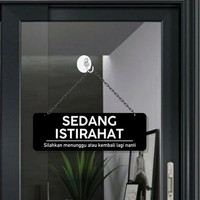 Sign Acrylic sedang istirahat model gantung | Akrilik gantung sedang istirahat Hitam Putih