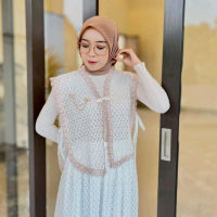 Naomi Vest Rompi Brokat Renda Kerah Shanghai Vest Queen Terbaru Muat BB 40-85 Cocok untuk Kondangan 
