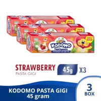 (PAKET ISI 3) KODOMO PASTA GIGI ODOL ANAK RASA STRAWBERRY 45 gram x 3 box