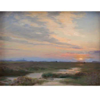 Peder Severin Kroyer painting,Evening Atmosphere from Skagen,Handmade landscape oil painting,Famous painting replica,Room decor