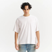 【LEVIS 官方旗艦】男款 短袖T恤 / 220G厚磅 / 全素寬鬆休閒版型 / 白 上衣 熱賣單品 A6770-0001