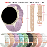 สายซิลิโคน 20 มม. สำหรับ Garmin Vivoactive 6 3 5 / Forerunner 245 645 สร้อยข้อมือ สายรัดข้อมือ สำหรั