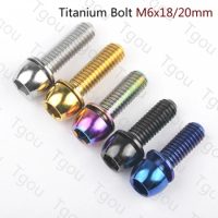 Tgou Titanium Bolt M6x18/20mm Inner Hexagon Screw with Washers for Bicycle Disc Brake Stem Clamp 1pcs