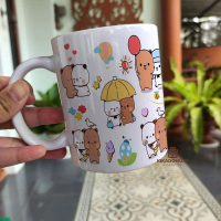 Bubu dudu Panda bear Goma Peach mug custom nama gift hampers box cute