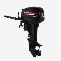 Boat Engine HANGKAI 2 Stroke 18HP Outboard Motor Boat Engine water Cooling System for Inflatable Heavy Duty Fishing Boat