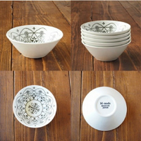 日本製美濃燒 摩洛哥圖騰 白色湯碗 飯碗 餐具 碗盤 廚房用品 廚具 點心盤 小菜盤 可微波/洗碗機使用