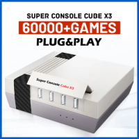 Super Console CUBE X3 Retro Video Game Console For DC/Sega Saturn/Arcade With 60000 Games 8K/4K HD Android TV BOX Game Player