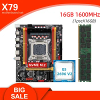 Kllisre X79 motherboard KIT LGA 2011 combos XEON E5 2696 V2 CPU 1pcs x 16GB memory DDR3 1600 ECC RAM