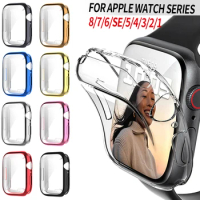 Full Protective Case for Apple Watch Series9/8/7 41mm 45mm Soft Cover Bumper 42/38mm Screen Protector for iWatch SE654 44mm 40mm
