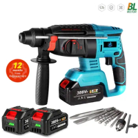 26mm Brushless Electric Hammer Drill Multifunctional Cordless Rechargeable Electric Rotary Power Tool For Makita 18V Battery