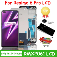 6.6"inch For Oppo Realme 6 Pro LCD RMX2061 RMX2063 Display Touch Digitizer Screen For Realme6 Pro Pro Display Frame