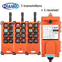 12V 220V 380V Wireless radio industrial remote controller F21-E1B for Lift and crane hoist 3 transmitters with 1 receiver