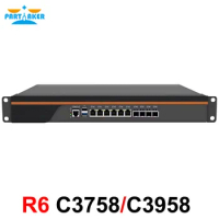 Partaker Firewall Hardware VPN Firewall Appliance 6 x LAN 4 x 10G SFP Intel Quad Core C3758 C3958 1U