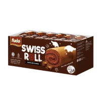 FUDO Swiss Roll Chocolate Pandan 24 X18G