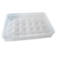 Egg Holder for Refrigerator Deviled Egg Tray Carrier with Lid Fridge Egg Storage Stackable Plastic Egg Containers 24 Egg Tray