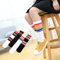 1-12 Yrs Kids Boys Toddlers Girls Socks Knee High Long Soft Cotton Baby Socks Stripe Child Socks School Sports Sock Four Seasons