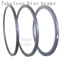 700C Super Light Road Bike Carbon Rims Disc Brake Tubeless Tubular Bicycle Circle 30 35 40 45 55 MM Profile 25MM External Width