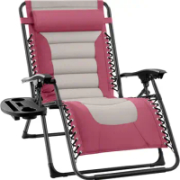 Extra large cushioned zero gravity chair, foldable outdoor terrace lounge chair, XL anti gravity lou