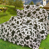 艾莉絲-貝倫 乳牛森林 高級混紡棉 雙人加大鋪棉涼被床包四件組