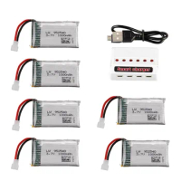 3.7V 1000mAh 25c Lipo Battery + 6 in 1 Charger Set for Syma X5 X5C X5SC X5SW TK M68 MJX X705C SG600 RC Drone Spare Part