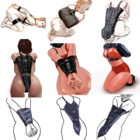 Handcuffs For Sex,Leather Armbinder Straitjacket Belt,BDSM Arms Behind Back Bondage,Toys For Adults