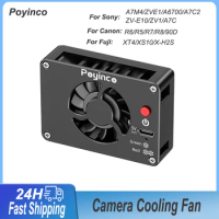 Poyinco Camera Cooler Fan Heat Sink For Canon R6 R7 R8 FUJI XT4 Sony A7M4 ZV-E10 High Speed Cooling Radiator For Live Shooting