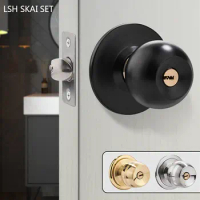 Modern Stainless Steel Spherical Lock Bathroom Door Lock Indoor Universal Type Wooden Door Handle Lockset Household Hardware