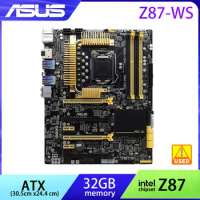 LGA 1150 Motherboard ASUS Z87-WS Motherboard DDR3 32GB Support Kit Xeon E3-1241 v3 Core i3 i5 i7 Cpus Intel Z87 HDMI PCI-E 3.0