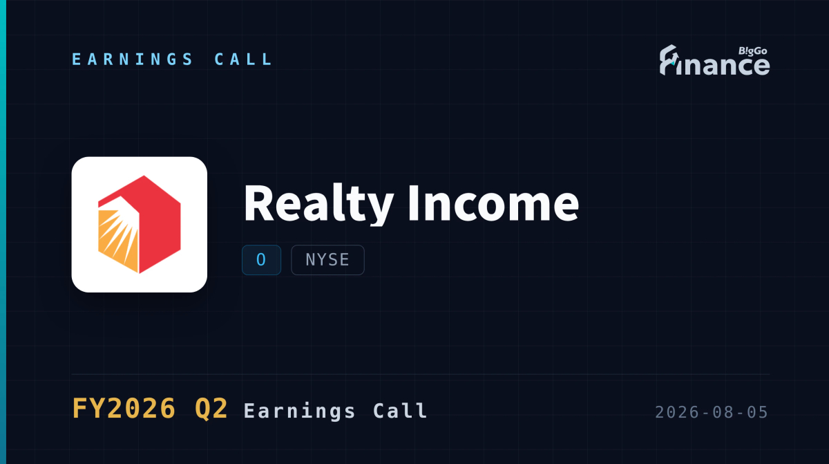[Realty Income Q2 2026 Earnings Call] Realty Income Raises 2026 AFFO ...