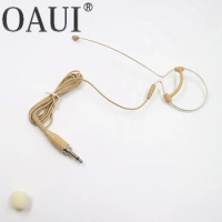 Single Hook Ear Condenser Microphone Omni-directional Head Worn Earphones For Mipro Wireless System Stage Performance