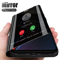 realmi 9 pro+ case smart mirror magnetic stand flip phone cover for realme9i realm relme realmy realme 9i 9 pro plus book coque