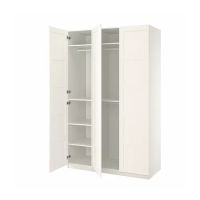 PAX/BERGSBO 衣櫃/衣櫥組合, 白色/白色, 150x60x236 公分