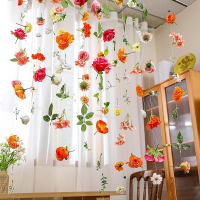 XunYee 6 Pcs 35.4 ft Flower Garlands Hanging Wildflower Backdrop Decoration Artificial Floral Garlan