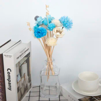 19pcs Bule Artificial Flower Rattan Reed Fragrance Aroma Diffuser Refill Stick Floral Crafts Rattan Oil Diffuser Refill Sticks