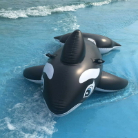 游泳圈 充氣坐騎大鯊魚水上玩具成人大人海豚超大黑鯨魚沖浪網紅