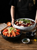 日式湯碗家用創意陶瓷復古窯變藝大號酸菜水煮魚湯盆網紅商用餐具