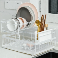 不銹鋼瀝水架廚房放碗架子家用晾放碗筷架碗碟架雙層收納盒置物架