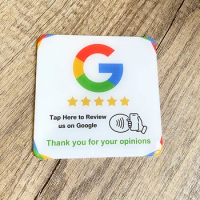 5pcs Epoxy Google Review Plate Follow us on Instagram Facebook Tripadvisor Trustpilot Review NFC Tap