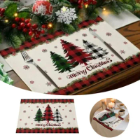 Dining Table Set for 6 Christmas Placemats For Dining Table Set Of 4 Snowman With Tree Place Mats Indoor Dining Washable Cotton