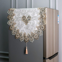 輕奢蕾絲歐式新中式冰箱防塵罩洗衣機美式單開門雙開門米白橢圓