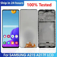 6.5" 100% Tested For Samsung Galaxy A21s A217F LCD Display +Frame For Samsung A217 Touch Screen Digitizer Assembly Replacement