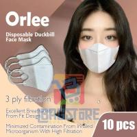Masker Duckbill 3D Embos Orlee 3 Ply 3Ply Earloop Kemenkes isi 10 pcs - Putih