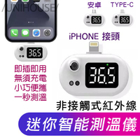 迷你智能測溫儀 外接USB測溫計 便攜手機溫度計 非接觸式 紅外線測溫 蘋果安卓 (ss1095)