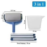 Roller Cat 6 8 Inch Kuas Roll Tabung Paint Dinding Tembok Extended Rod Set 3in1 6in1 Set 3 in 1