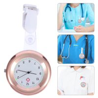 Nurse Fob Watch Fashionable Clip- on Nursing Watch Aluminium Alloy Nurse Watch Retractable Watch ( Rose )