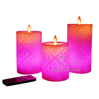 Paraffin Multicolor LED Candles Pattern Remote Control Electronic Birthday Candle Romantic Wedding Smokeless Decorative Candles