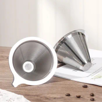 Stainless Steel Coffee Filter Over Portable Pour Reusable Small And Light Compact Cone Dripper Holder Hot Water Durable Useful